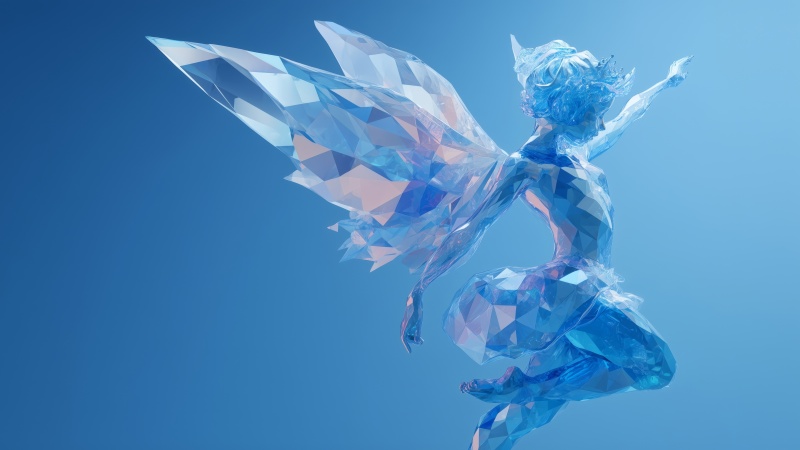 sculpture wallpaper, winter fantasy, magical realm, background for desktop wallpaper (horizontal)