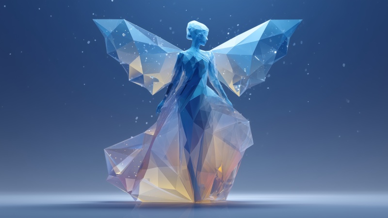 sculpture wallpaper, crystal ice, fairy tale fantasy, background for desktop wallpaper (horizontal)