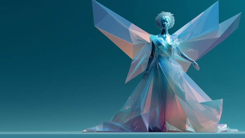 crystal art wallpaper, winter fantasy, fairy tale, background for desktop wallpaper (horizontal)