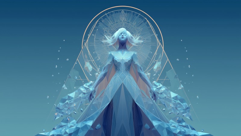 ice art wallpaper, magical ice, ice sculpture, background for desktop wallpaper (horizontal)