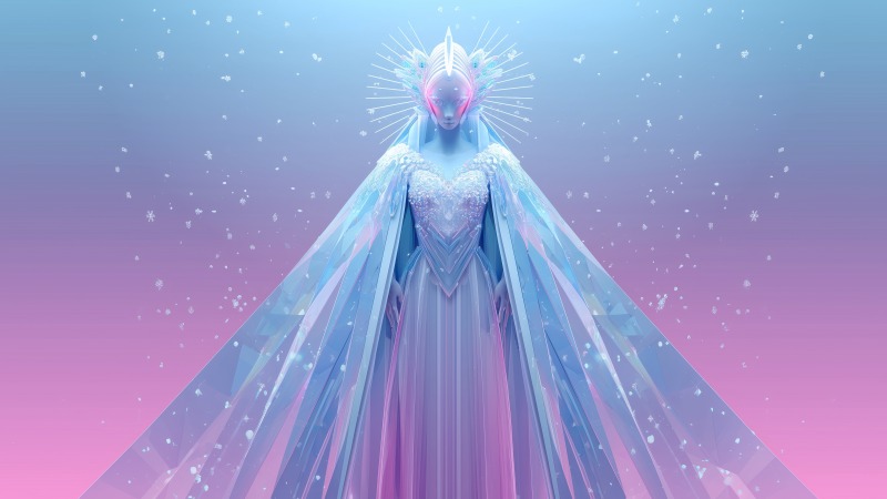 magical realm wallpaper, frozen art, snow princess, background for desktop wallpaper (horizontal)