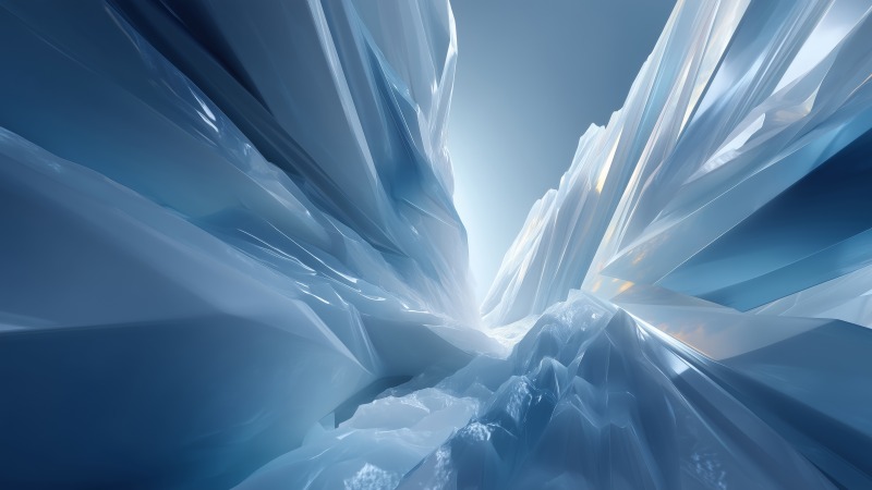 icy blue wallpaper, crystalline frost, crystal patterns, background for desktop wallpaper (horizontal)