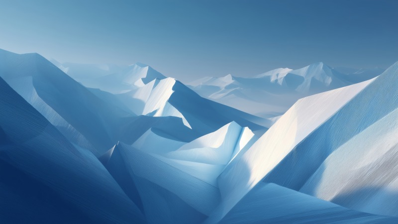 winter geometry wallpaper, icy textures, cool tone aesthetics, background for desktop wallpaper (horizontal)