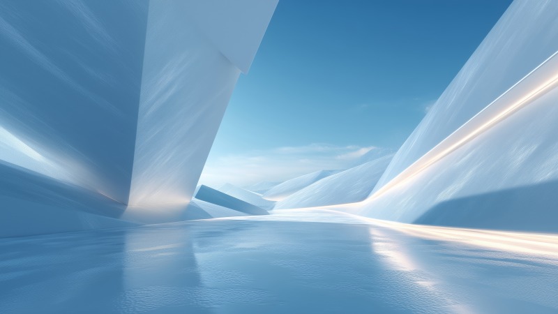 winter geometry wallpaper, abstract ice patterns, geometric wallpaper, background for desktop wallpaper (horizontal)