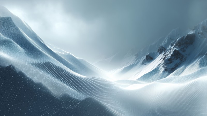 serene winter wallpaper, abstract snow, modern landscape, background for desktop wallpaper (horizontal)