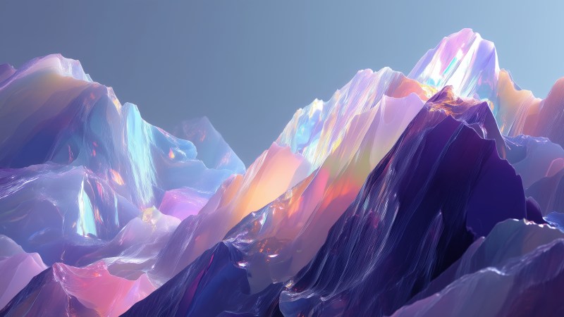 abstract crystals wallpaper, spectrum art, visual spectrum, background for desktop wallpaper (horizontal)