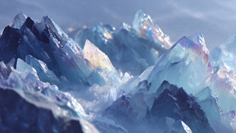 fractal wallpaper, icy shards, geometric designs, background for desktop wallpaper (horizontal)