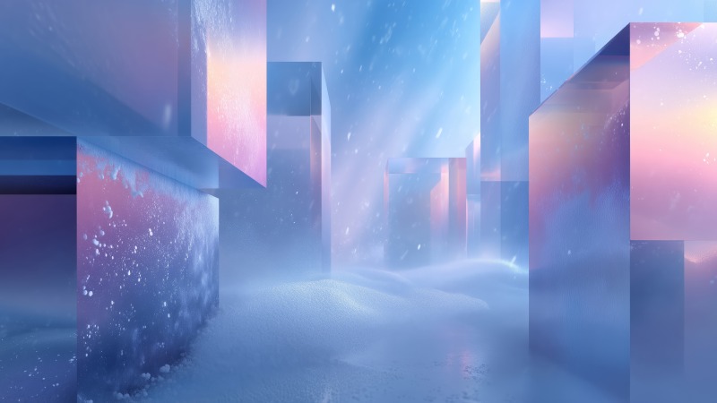 fractal wallpaper, icy shards, winter landscapes, background for desktop wallpaper (horizontal)