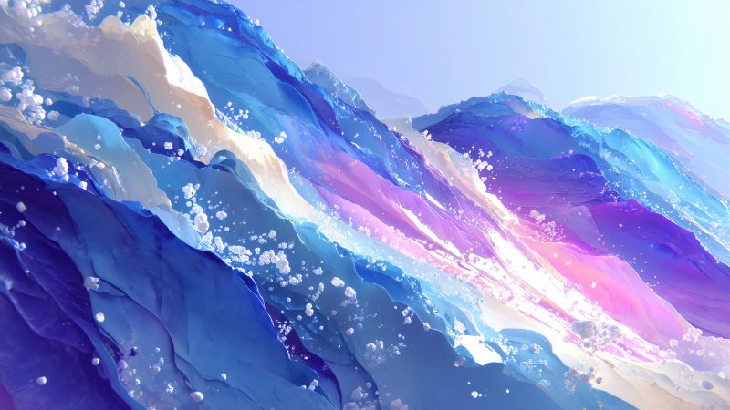 fractal wallpaper, icy shards, frozen textures, background for desktop wallpaper (horizontal)