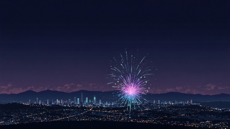 new years day wallpaper, midnight countdown, party decorations, background for desktop wallpaper (horizontal)