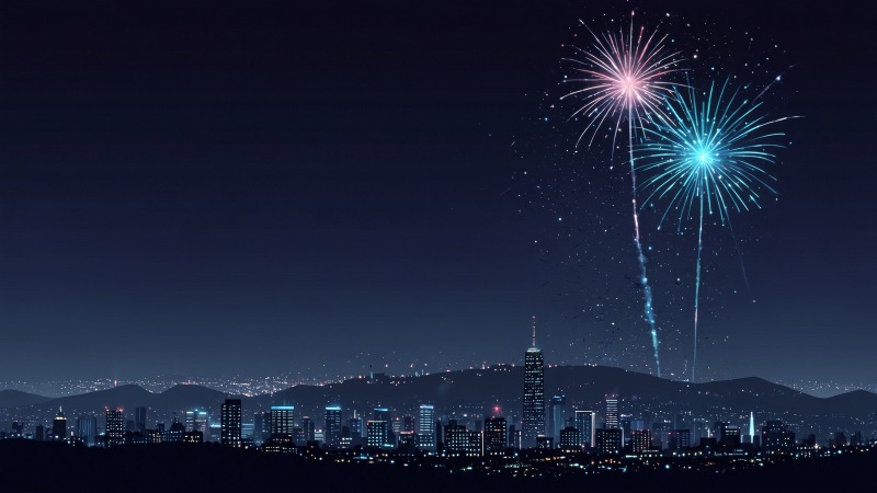 new years day wallpaper, midnight countdown, new years eve celebration, background for desktop wallpaper (horizontal)