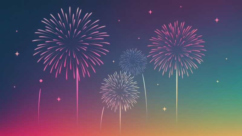 fireworks wallpaper, countdown, celebration lights, background for desktop wallpaper (horizontal)