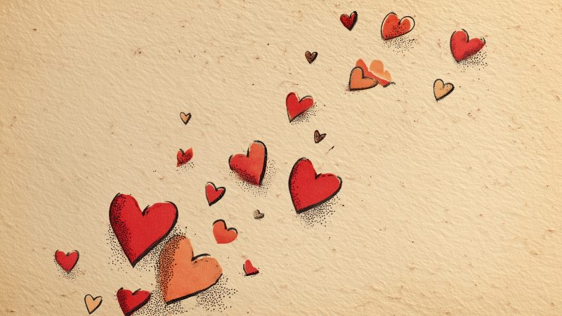 paper texture wallpaper, heart design, valentines day, background for desktop wallpaper (horizontal)