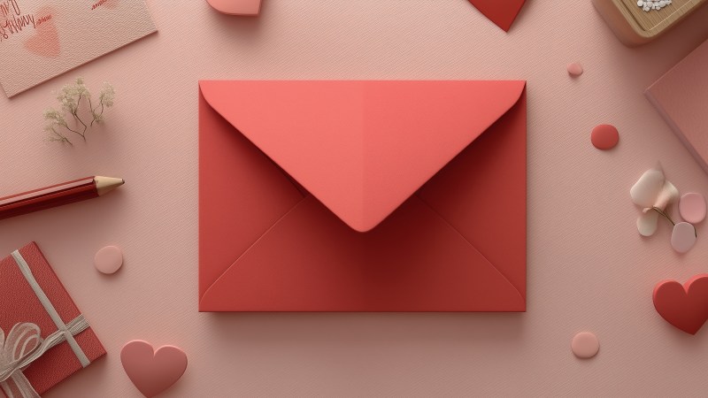 valentines craft wallpaper, festive art, heartfelt message, background for desktop wallpaper (horizontal)