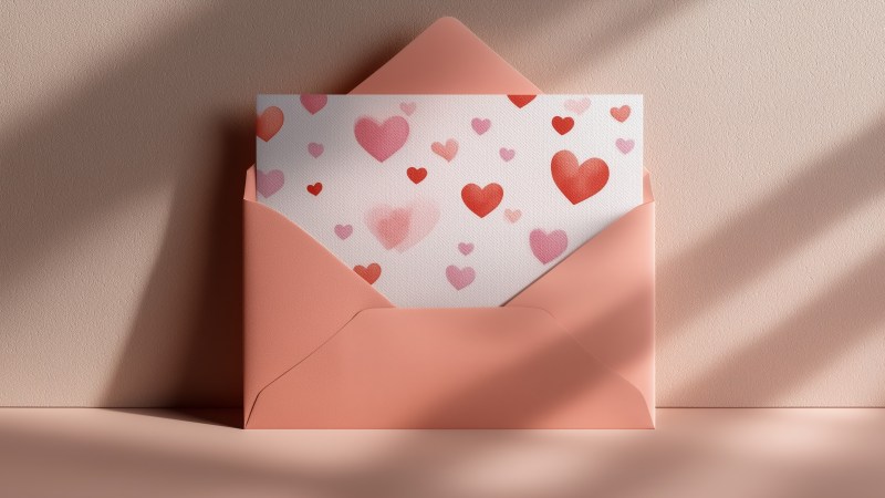 romantic gift wallpaper, love note, sweet surprise, background for desktop wallpaper (horizontal)