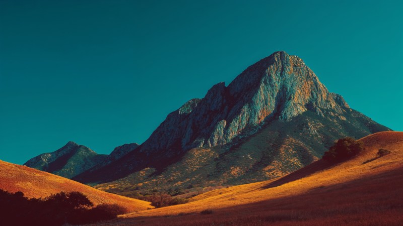 hiking adventure wallpaper, mountain peak, outdoor exploration, background for desktop wallpaper (horizontal)