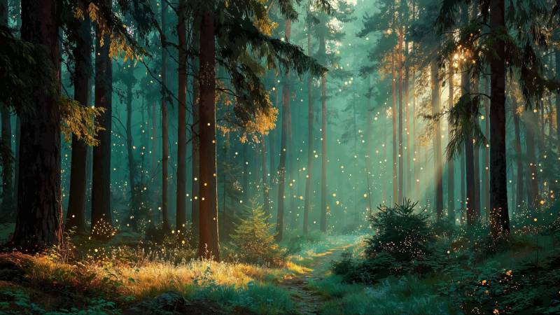 ethereal color wallpaper, nature wonderland, fantasy scenery, background for desktop wallpaper