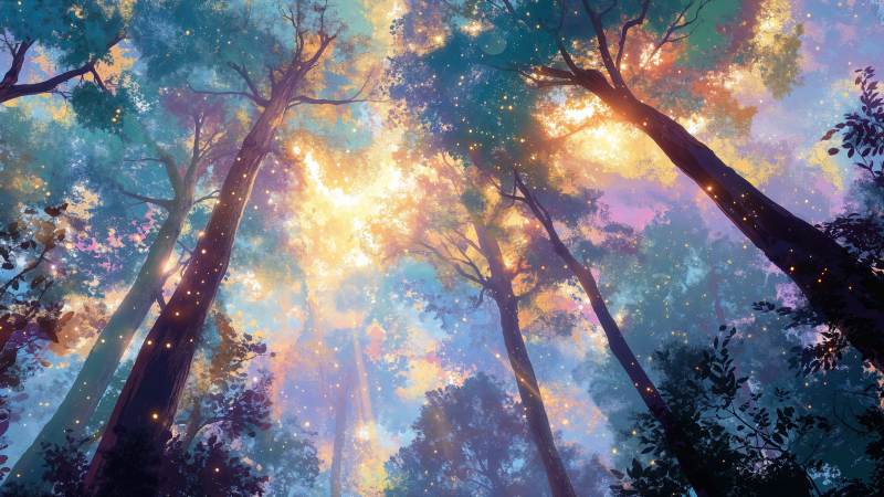 sunlight filtering wallpaper, ethereal color, sunbeams, background for desktop wallpaper