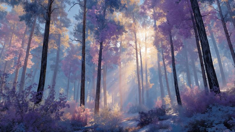 whimsical woods wallpaper, nature magic, magical, background for desktop wallpaper