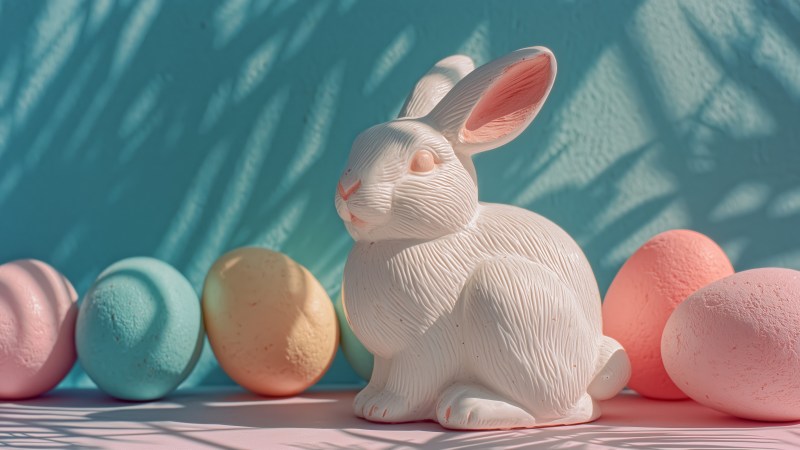rabbit wallpaper, joyful decor, springtime theme, background for desktop wallpaper