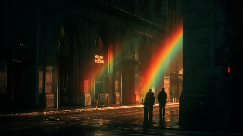 colorful graffiti wallpaper, street photography, nighttime vibes, background for desktop wallpaper (horizontal)