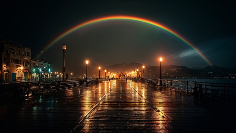 artistic composition wallpaper, urban aesthetic, waterfront views, background for desktop wallpaper (horizontal)