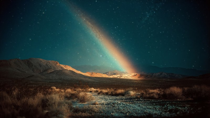 landscape photography wallpaper, rainbow sky, cosmic beauty, background for desktop wallpaper (horizontal)