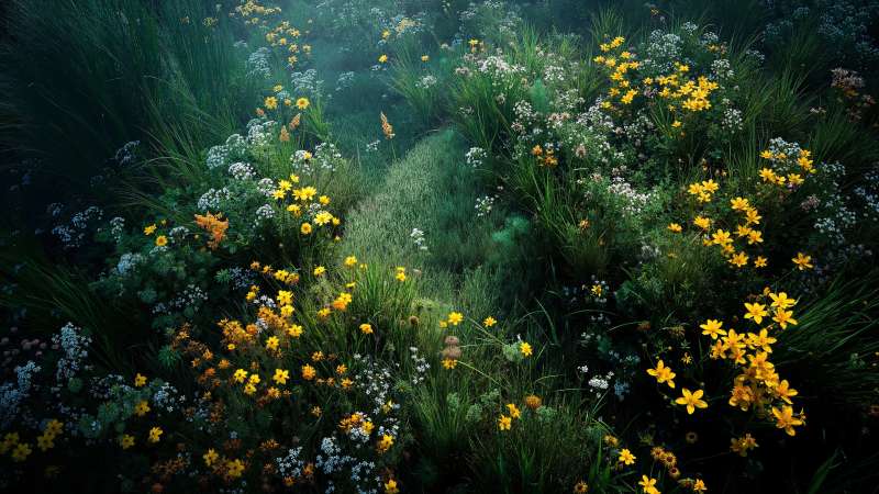 sunny wallpaper, green growth, picturesque views, background for desktop wallpaper