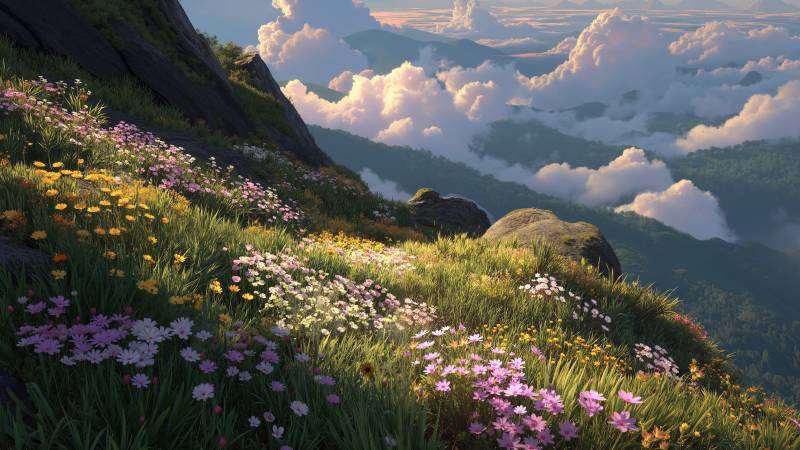 spring scenery wallpaper, renewal, flower season, background for desktop wallpaper