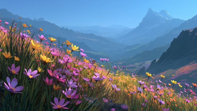 spring blooms wallpaper, seasonal flowers, botanical beauty, background for desktop wallpaper