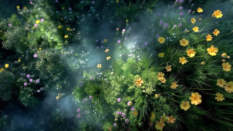 wildflowers wallpaper, spring beauty, outdoor flowers, background for desktop wallpaper