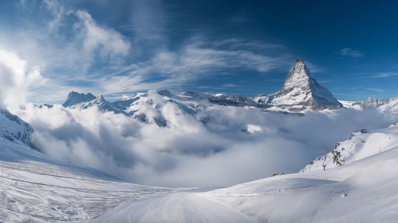 Zermatt wallpaper, travel, snow, background for desktop wallpaper (horizontal)