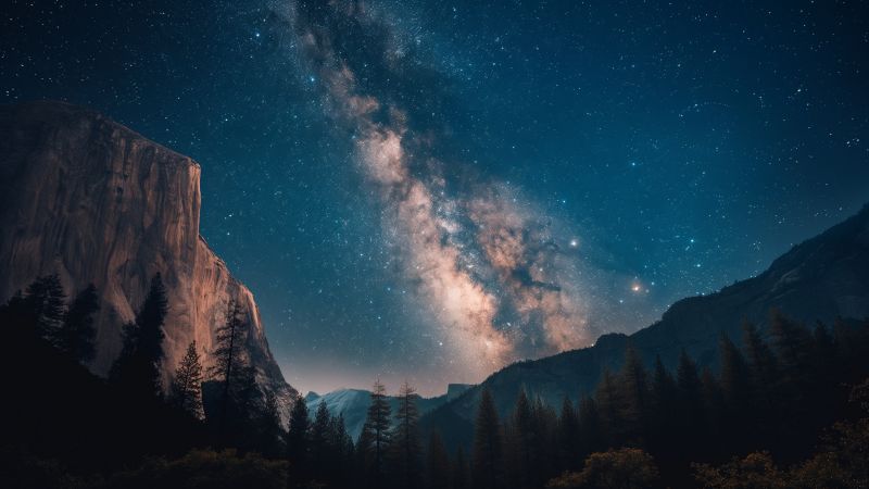 Yosemite wallpaper, forest, 8k, background for desktop wallpaper (horizontal)