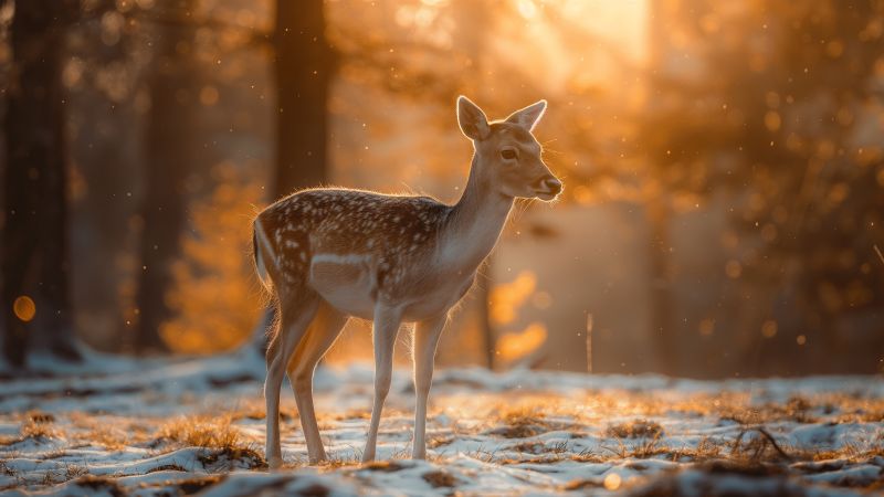 deer wallpaper, outdoor, sunlight, background for desktop wallpaper (horizontal)