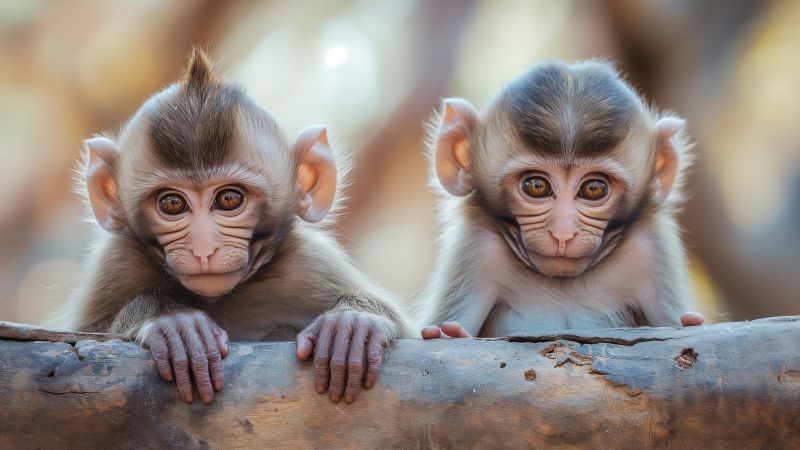 baboon wallpaper, cute monkeys, adorable animals, background for desktop wallpaper (horizontal)