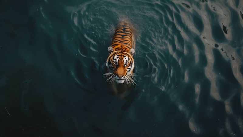 tiger wallpaper, aquatic life, wildlife, background for desktop wallpaper (horizontal)