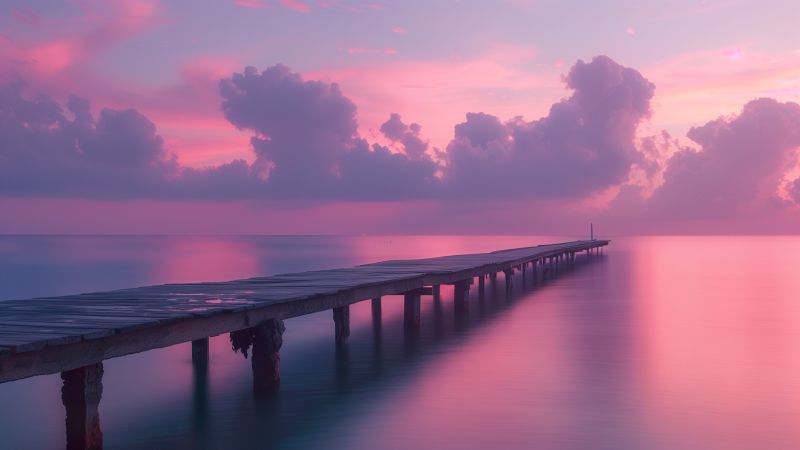 Spain wallpaper, ocean, pink sky, background for desktop wallpaper (horizontal)