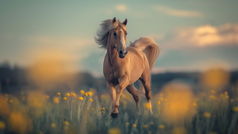 horse wallpaper, gallop, running, background for desktop wallpaper (horizontal)