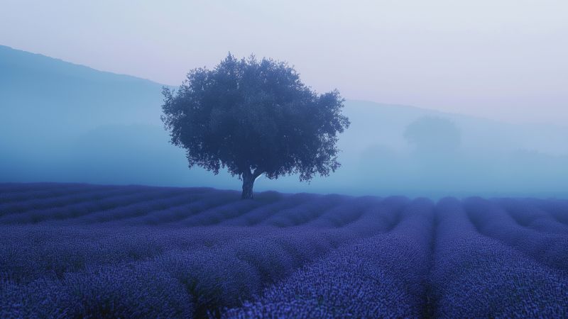 Lavender field wallpaper, France, sky, background for desktop wallpaper (horizontal)