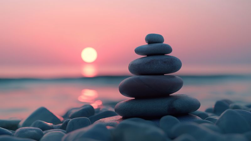 Sea wallpaper, sunset, ocean, background for desktop wallpaper (horizontal)