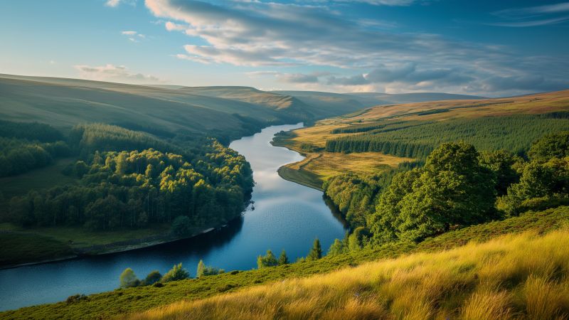 UK wallpaper, river, nature, background for desktop wallpaper (horizontal)