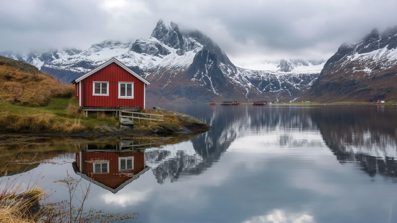 Lofoten wallpaper, mountains, wallpaper, background for desktop wallpaper (horizontal)