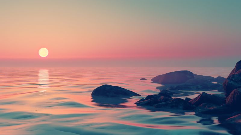 Sea wallpaper, ocean, coastline, background for desktop wallpaper (horizontal)