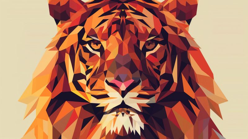 tiger wallpaper, polygon, geometric, background for desktop wallpaper (horizontal)