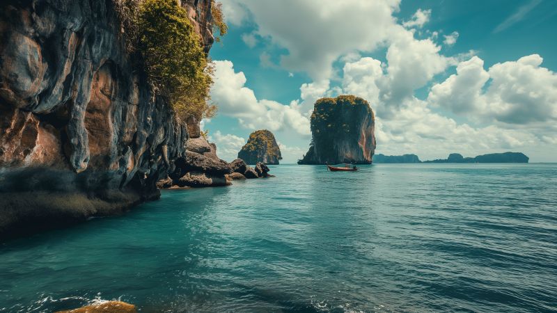 Thailand wallpaper, rocks, tropical, background for desktop wallpaper (horizontal)