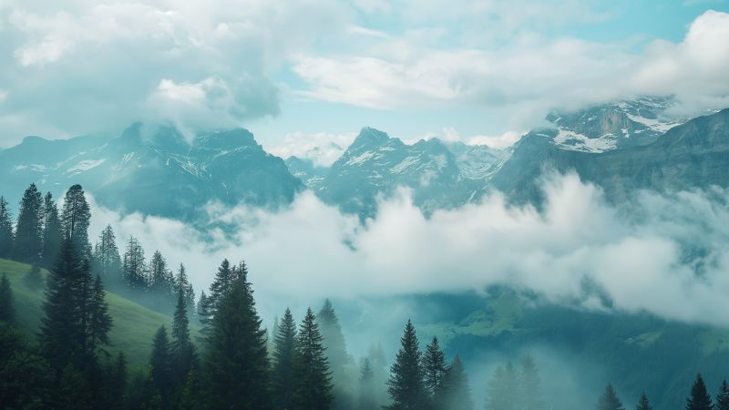 Alps wallpaper, mountains, high-resolution, background for desktop wallpaper (horizontal)