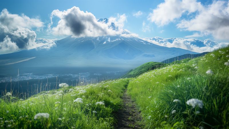 Fuji wallpaper, Japan, scenic, background for desktop wallpaper (horizontal)
