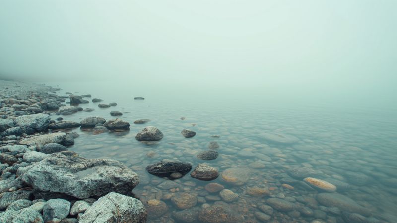 Sea wallpaper, river, tranquil waters, background for desktop wallpaper (horizontal)