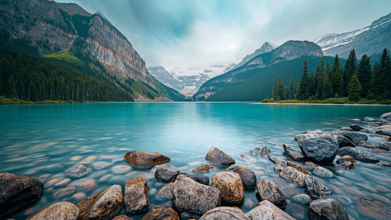 Lake Louise wallpaper, travel, holiday, background for desktop wallpaper (horizontal)