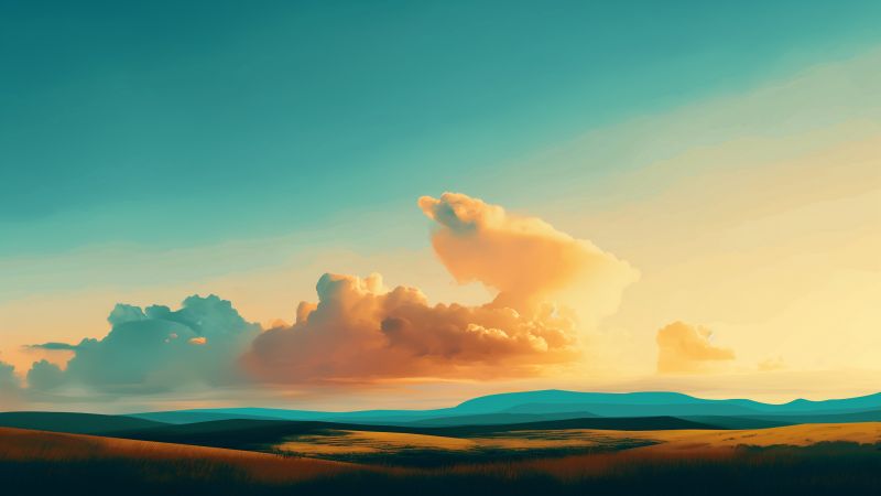 wheat wallpaper, hills, golden hour, background for desktop wallpaper (horizontal)